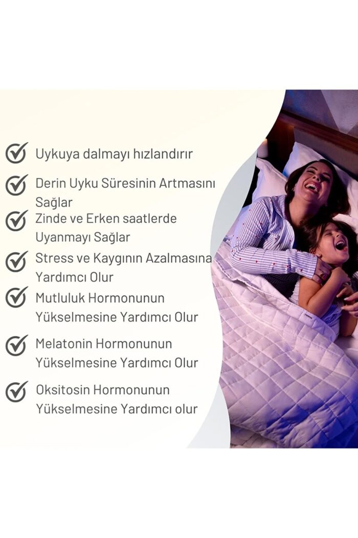 Sinada %100 Bambu Kumaş + 300 TC %100 Organik Bambu Dolgulu 30 Derecede Yıkanabilir Ağırlıklı Battaniye (Dört Mevsim)